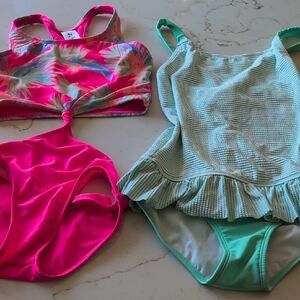 art class Tropical Pink and Mint Kids One Piece Set